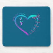 Suicide Prevention Week Dragonfly Heart Ribbon Sem Mousepad (Vorne)