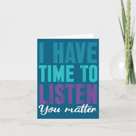 Suicide Prevention You _ I For Suprters  Karte (Vorderseite)