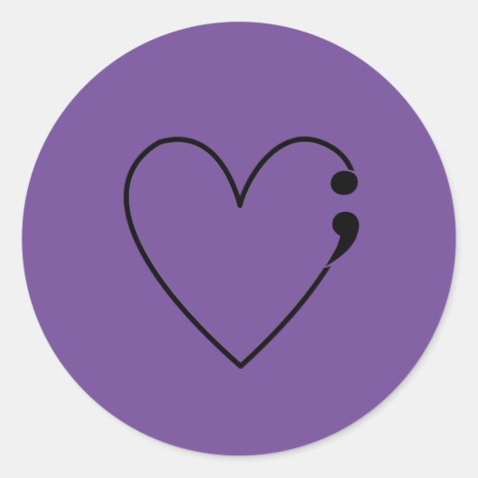 Suicide Semicolon Heart Stickers (Vorderseite)