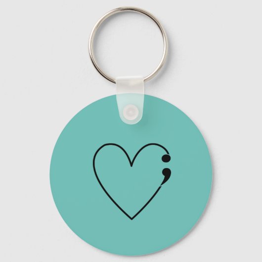 Suicide Semicolon Herzkette Schlüsselanhänger (Vorderseite)