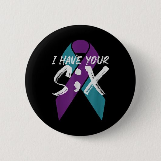 Suicide Semicolon Six Geschenk Button (Vorderseite)