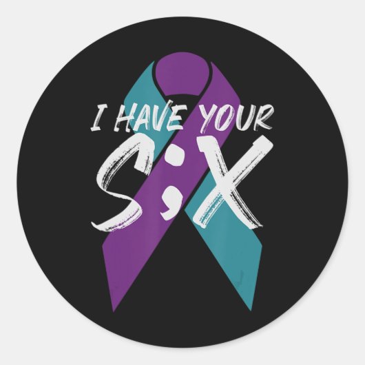 Suicide Semicolon Six Geschenk Runder Aufkleber (Vorderseite)