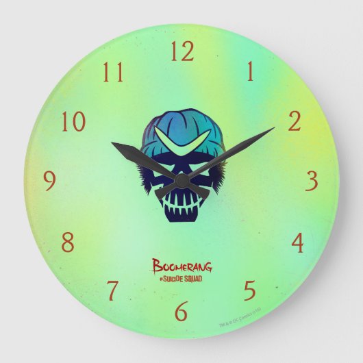 Suicide Squad | Boomerang Head Icon Große Wanduhr (Vorderseite)