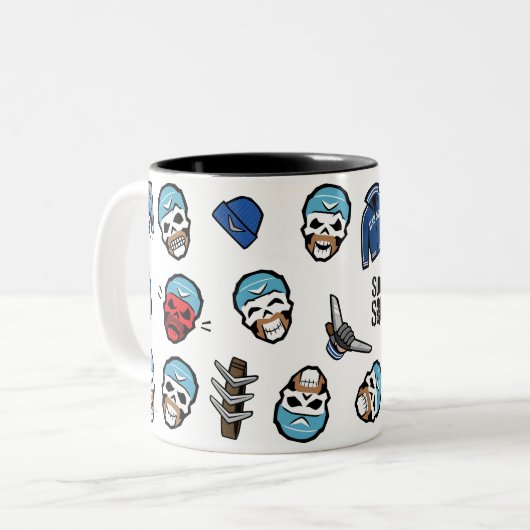 Suicide Squad | Captain Boomerang Emoji Pattern Zweifarbige Tasse (Vorderseite Links)