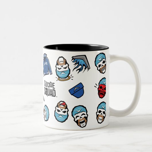 Suicide Squad | Captain Boomerang Emoji Pattern Zweifarbige Tasse (Rechts)