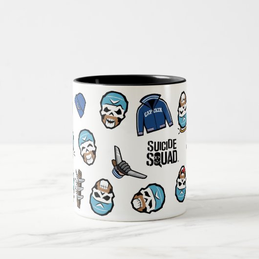 Suicide Squad | Captain Boomerang Emoji Pattern Zweifarbige Tasse (Mittel)
