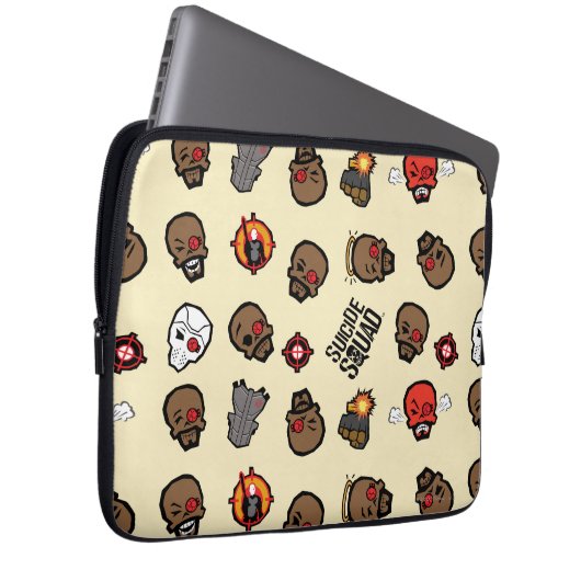 Suicide Squad | Deadshot Emoji Pattern Laptopschutzhülle (Vorne Rechts)