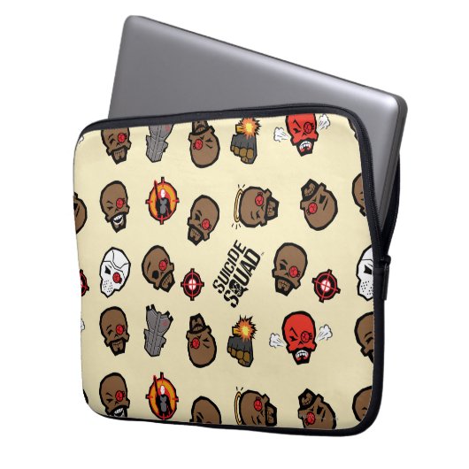 Suicide Squad | Deadshot Emoji Pattern Laptopschutzhülle (Vorderseite Links)