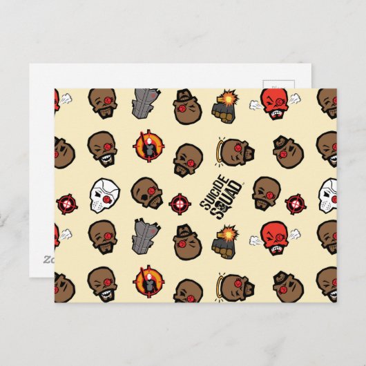 Suicide Squad | Deadshot Emoji Pattern Postkarte (Vorne/Hinten)