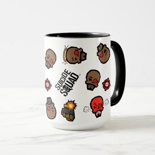Suicide Squad Deadshot | Emoji Pattern Tasse (VorderseiteRechts)