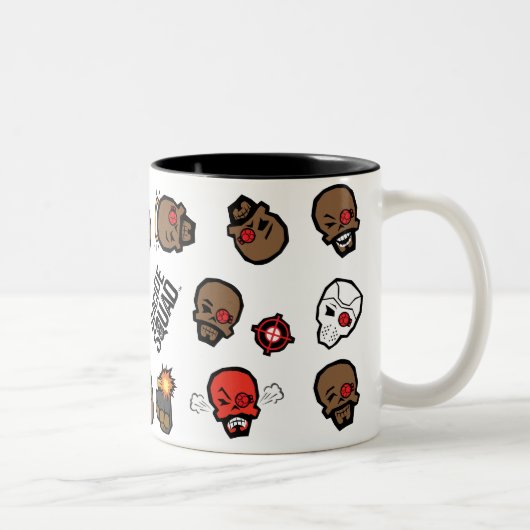 Suicide Squad Deadshot | Emoji Pattern Zweifarbige Tasse (Rechts)