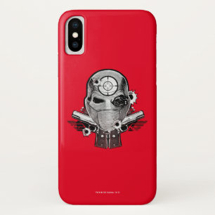 Suicide Squad Deadshot Mask & Guns Tattoo Art iPhone X Hülle