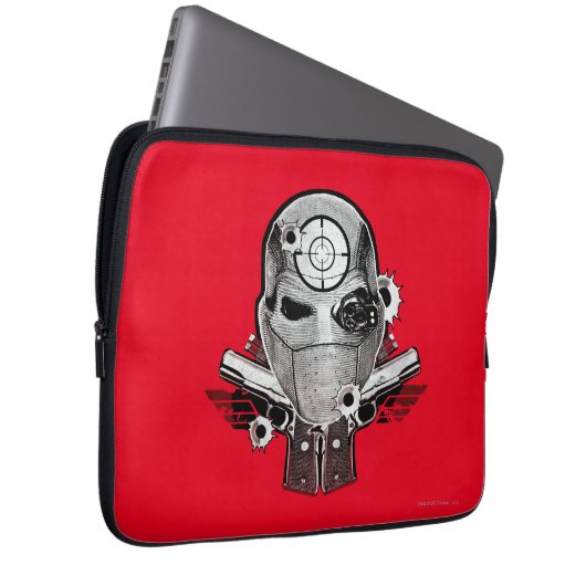 Suicide Squad | Deadshot Mask & Guns Tattoo Art Laptopschutzhülle (Vorne Rechts)