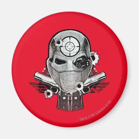 Suicide Squad | Deadshot Mask & Guns Tattoo Art Magnet (Vorne)