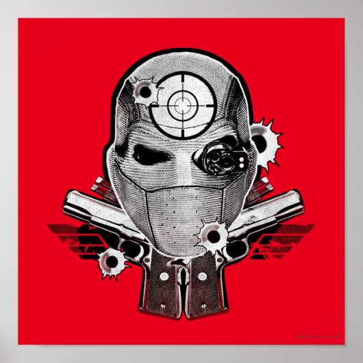 Suicide Squad | Deadshot Mask & Guns Tattoo Art Poster (Vorne)