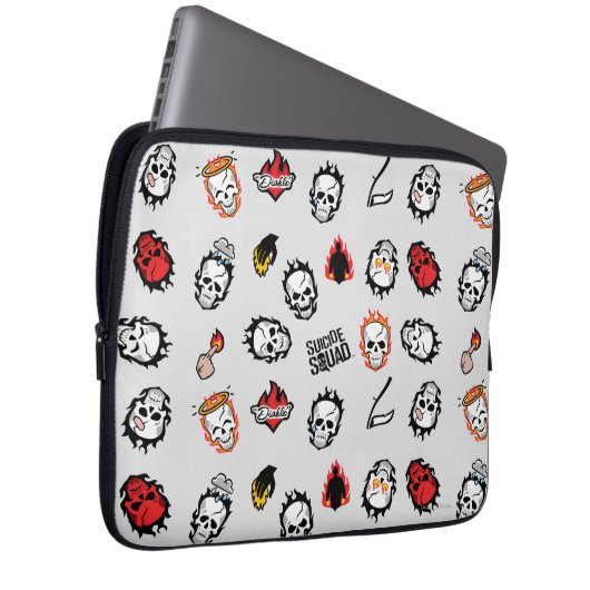 Suicide Squad | Diablo Emoji Pattern Laptopschutzhülle (Vorne Rechts)