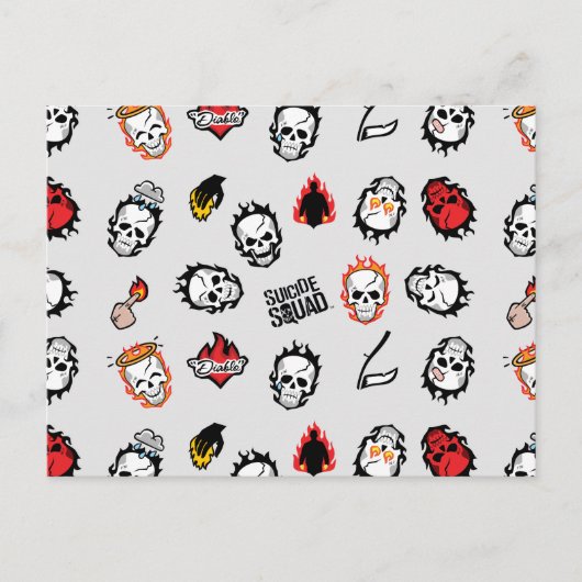Suicide Squad | Diablo Emoji Pattern Postkarte (Vorderseite)