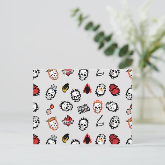 Suicide Squad | Diablo Emoji Pattern Postkarte (Stehend Vorderseite)