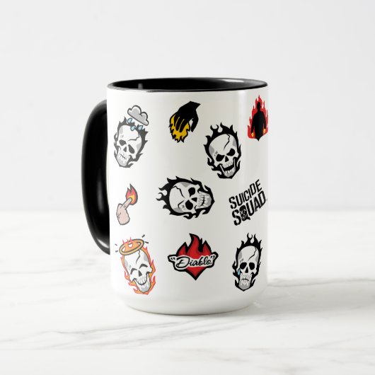 Suicide Squad | Diablo Emoji Pattern Tasse (Vorderseite Links)