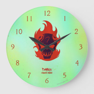Suicide Squad   Diablo Head Icon Große Wanduhr