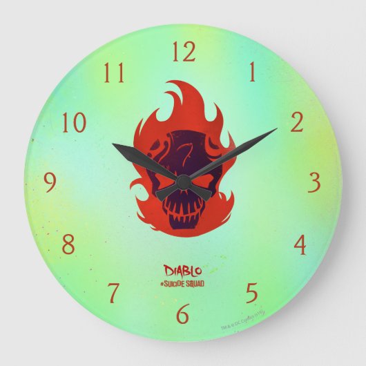 Suicide Squad Diablo Head Icon Große Wanduhr (Vorderseite)