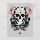 Suicide Squad | Diablo Skull & Flames Tattoo Art Postkarte (Vorderseite)