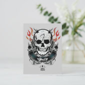 Suicide Squad | Diablo Skull & Flames Tattoo Art Postkarte (Stehend Vorderseite)