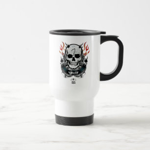 Suicide Squad Diablo Skull & Flames Tattoo Art Reisebecher