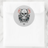 Suicide Squad | Diablo Skull & Flames Tattoo Art Runder Aufkleber (Tasche)