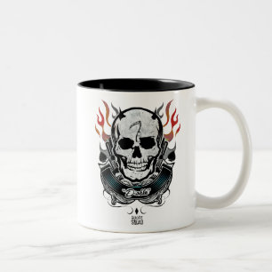 Suicide Squad   Diablo Skull & Flames Tattoo Art Zweifarbige Tasse