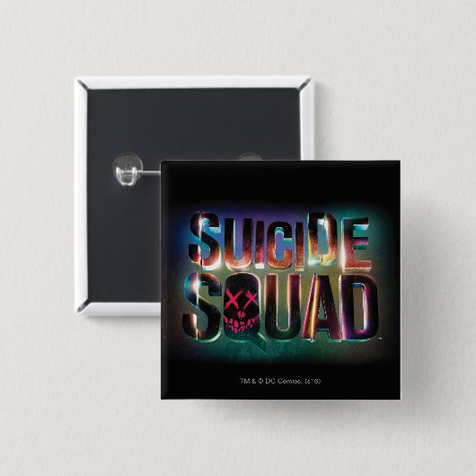 Suicide Squad | Farbiges Leuchtlogo Button (Vorne & Hinten)
