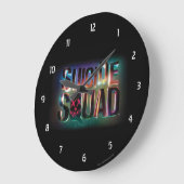 Suicide Squad | Farbiges Leuchtlogo Große Wanduhr (Winkel)