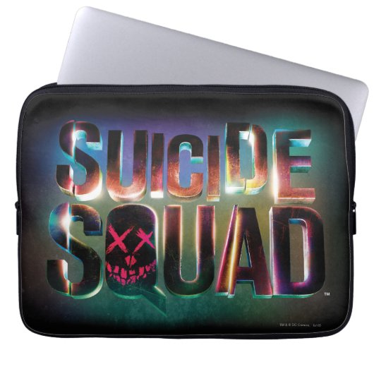 Suicide Squad | Farbiges Leuchtlogo Laptopschutzhülle (Vorderseite)