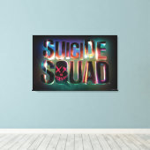 Suicide Squad | Farbiges Leuchtlogo Leinwanddruck (Insitu (Holzboden))