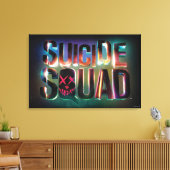 Suicide Squad | Farbiges Leuchtlogo Leinwanddruck (Insitu (Wohnzimmer))