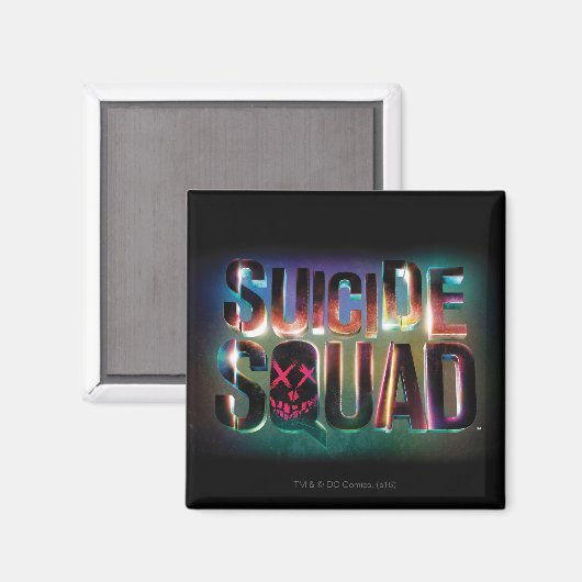 Suicide Squad | Farbiges Leuchtlogo Magnet (Vorderseite/Rückseite)