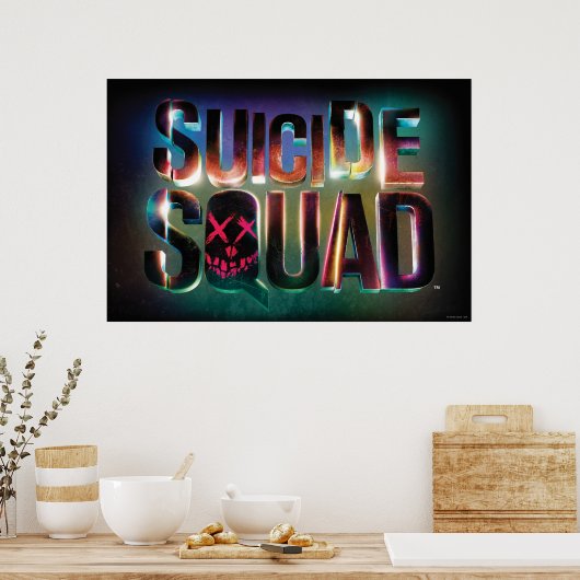 Suicide Squad | Farbiges Leuchtlogo Poster (Küche)