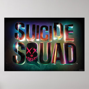 Suicide Squad Farbiges Leuchtlogo Poster