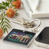 Suicide Squad | Farbiges Leuchtlogo Schlüsselanhänger (Vorderseite rechts)