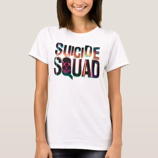 Suicide Squad | Farbiges Leuchtlogo T-Shirt (Vorderseite)