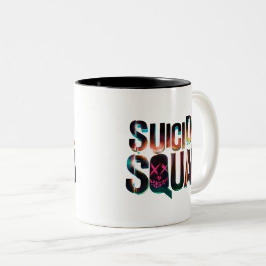 Suicide Squad | Farbiges Leuchtlogo Zweifarbige Tasse (VorderseiteRechts)