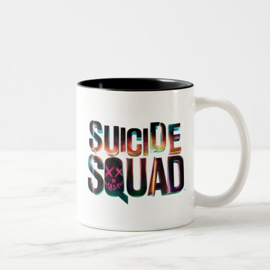 Suicide Squad | Farbiges Leuchtlogo Zweifarbige Tasse (Rechts)