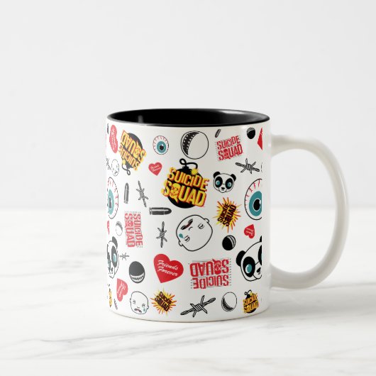 Suicide Squad | Friends Forever Pattern Zweifarbige Tasse (Rechts)