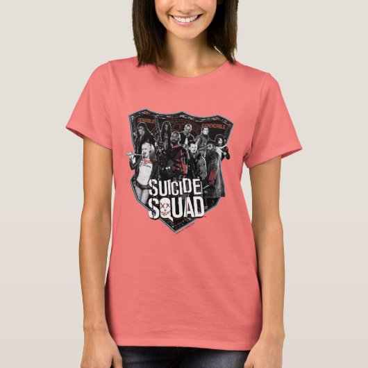 Suicide Squad Group Badge Foto T-Shirt (Vorderseite)
