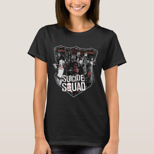 Suicide Squad Group Badge Foto T-Shirt (Vorderseite)