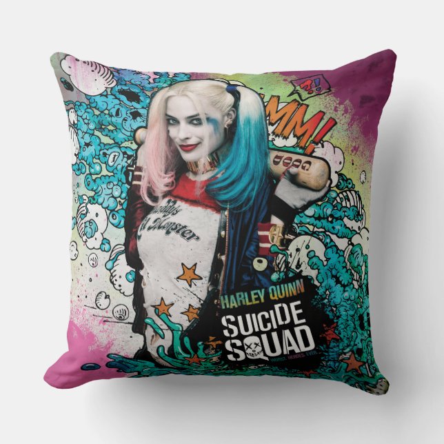 Suicide Squad Harley Quinn Character Graffiti Kissen (Vorderseite)