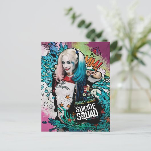 Suicide Squad | Harley Quinn Character Graffiti Postkarte (Stehend Vorderseite)