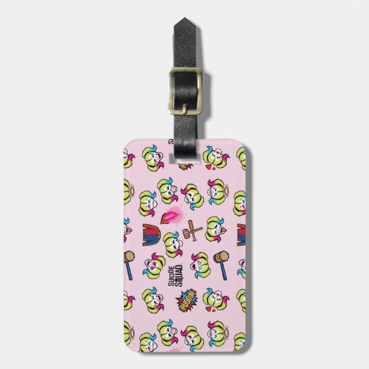 Suicide Squad | Harley Quinn Emoji Pattern Gepäckanhänger (Vorderseite vertikal)