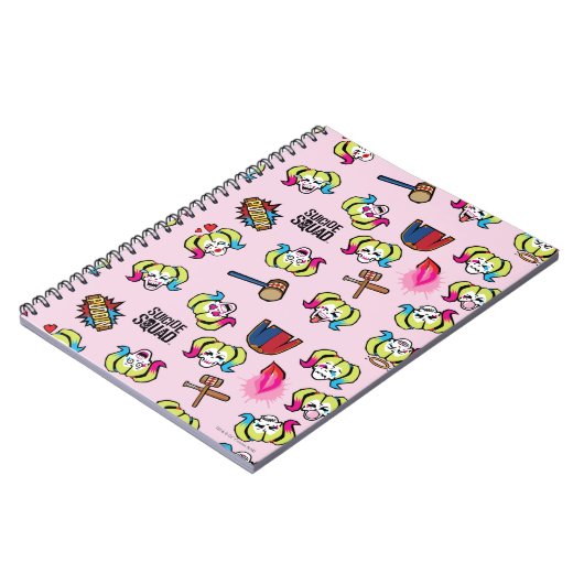 Suicide Squad | Harley Quinn Emoji Pattern Notizblock (Linke Seite)