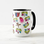 Suicide Squad | Harley Quinn Emoji Pattern Tasse (VorderseiteRechts)